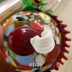 Vintage Murano Hand Blown Glass Fat Clown Figurine With Original Sticker