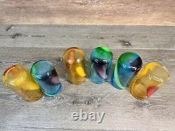 Vintage Murano Hand Blown Swirl Highball Glasses 6.5 Set Of 6