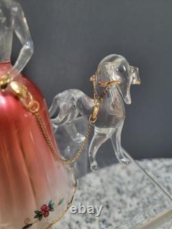Vintage Murano Hand Blown Venetian Art Glass Figurine Of Woman & Dog