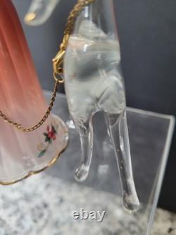 Vintage Murano Hand Blown Venetian Art Glass Figurine Of Woman & Dog