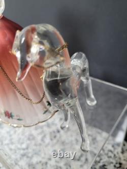 Vintage Murano Hand Blown Venetian Art Glass Figurine Of Woman & Dog