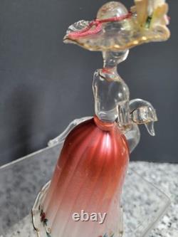 Vintage Murano Hand Blown Venetian Art Glass Figurine Of Woman & Dog Vintage Murano Hand Blown Venetian Art Glass Figurine Of Woman & Dog