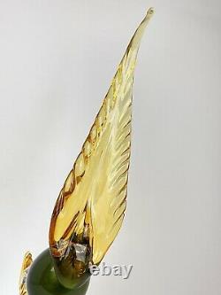 Vintage Murano Handblown Art Glass Pheasants Birds Red Green & Gold 17 Set CHIP