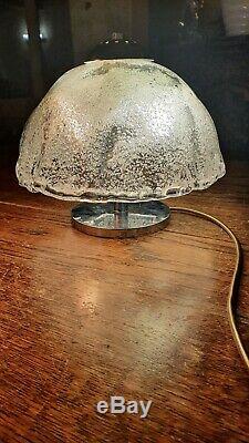Vintage Murano Ice Glass Table Lamp By Angelo Brotto For Esperia 1970s