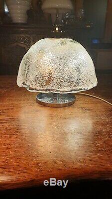 Vintage Murano Ice Glass Table Lamp By Angelo Brotto For Esperia 1970s