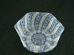 Vintage Murano Italian Art Glass Bowl, Venetian Latticino Ribbon Twist Decor