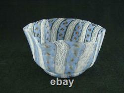 Vintage Murano Italian Art Glass Bowl, Venetian Latticino Ribbon Twist Decor