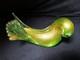 Vintage Murano Italian Art Glass Dove Green with Infused Gold Dust Signed W Tag