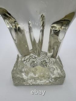 Vintage Murano Italian Art Glass Elephant Figurine, Clear & Smoky, 11 Tall 5lb