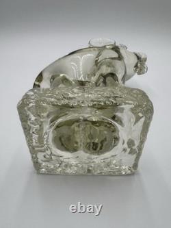 Vintage Murano Italian Art Glass Elephant Figurine, Clear & Smoky, 11 Tall 5lb