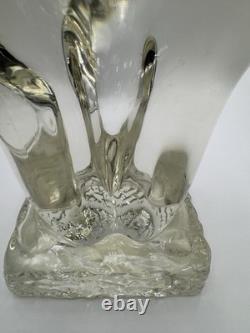 Vintage Murano Italian Art Glass Elephant Figurine, Clear & Smoky, 11 Tall 5lb