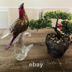 Vintage Murano Italian Art Glass FORMIA Bird of Paradise Sculpture Gold Fleck