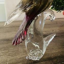 Vintage Murano Italian Art Glass FORMIA Bird of Paradise Sculpture Gold Fleck