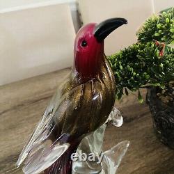 Vintage Murano Italian Art Glass FORMIA Bird of Paradise Sculpture Gold Fleck