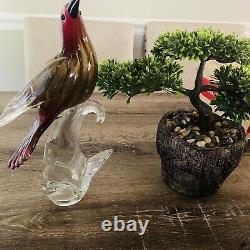 Vintage Murano Italian Art Glass FORMIA Bird of Paradise Sculpture Gold Fleck