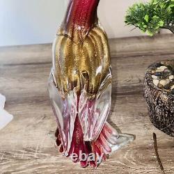 Vintage Murano Italian Art Glass FORMIA Bird of Paradise Sculpture Gold Fleck