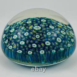 Vintage Murano Italian Art Glass Paperweight MillefioriClose Packed Flowers