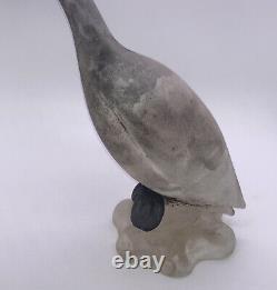 Vintage Murano Italian Art Glass Scavo Duck Bird Figurine Label 9.5