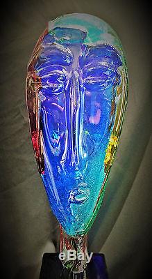 Vintage Murano Italian Art Glass Sculptural Bust by Giorgio Frattin, Ca. 1960's