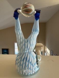 Vintage Murano Italian Blown Art Glass Acrobatic Circus Clown Figurine 8in