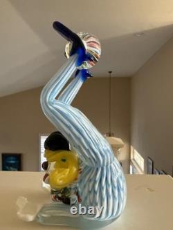 Vintage Murano Italian Blown Art Glass Acrobatic Circus Clown Figurine 8in