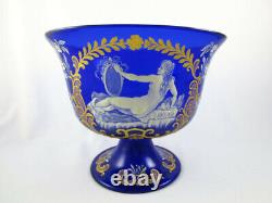 Vintage Murano Italian Blue Wedding Cup Nude Enameled Glass Vase Barovier Toso