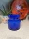Vintage Murano Italian Cobalt Blue Lidded Glass Jar By Luciano Vistosi