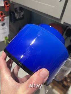 Vintage Murano Italian Cobalt Blue Lidded Glass Jar By Luciano Vistosi