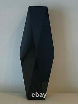 Vintage Murano Italian Faceted Black Glass Vase