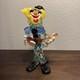 Vintage Murano Italian Glass Clown Musician with Guitar Figurine 8.5In