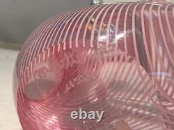 Vintage Murano Italian Glass DOVE Signed FRANCO MORETTI FILIGRANA PINK WOW