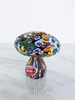 Vintage Murano Italian Glass Millefiori Mushroom Paperweight? Glows