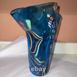 Vintage Murano Italian Glass Swirl Multicolored Hand Blown Glass