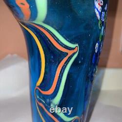 Vintage Murano Italian Glass Swirl Multicolored Hand Blown Glass