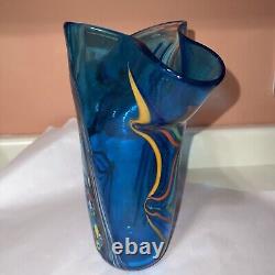 Vintage Murano Italian Glass Swirl Multicolored Hand Blown Glass