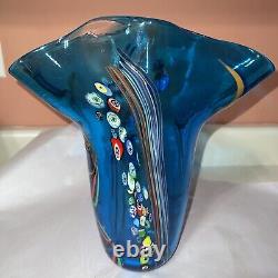 Vintage Murano Italian Glass Swirl Multicolored Hand Blown Glass