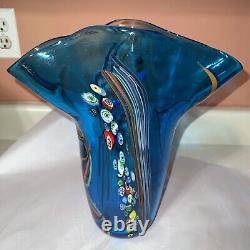 Vintage Murano Italian Glass Swirl Multicolored Hand Blown Glass