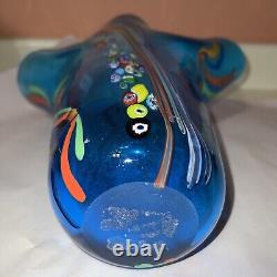 Vintage Murano Italian Glass Swirl Multicolored Hand Blown Glass