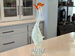 Vintage Murano Italian Venetian Art Glass Bird White Heron Egret Hen, 15