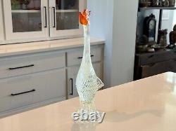 Vintage Murano Italian Venetian Art Glass Bird White Heron Egret Hen, 15