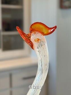 Vintage Murano Italian Venetian Art Glass Bird White Heron Egret Hen, 15