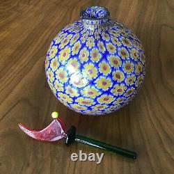 Vintage Murano Italian glass Perfume Bottle Millefiori Murrine and Stopper