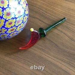 Vintage Murano Italian glass Perfume Bottle Millefiori Murrine and Stopper