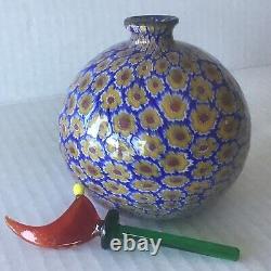 Vintage Murano Italian glass Perfume Bottle Millefiori Murrine and Stopper