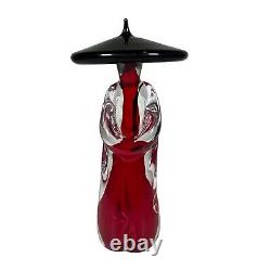 Vintage Murano Italy Art Glass Asian Chinese Figurine Monk Art Deco Sculpture