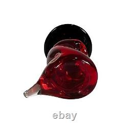 Vintage Murano Italy Art Glass Asian Chinese Figurine Monk Prayer Red & Black