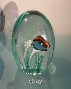 Vintage Murano Italy Art Glass Fish 4 Inch Aquarium Paperweight Excellent