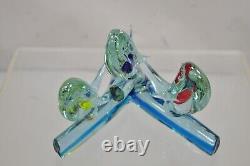 Vintage Murano Italy Art Glass Modernism 3 Birds Perched on Branch Sculpture