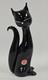 Vintage Murano Italy Black Cat Glass Sculpture Figurine 8 With Sticker