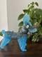 Vintage Murano Italy Blue Dog Figurine Sculpture Venetian Art Glass Hand Blown